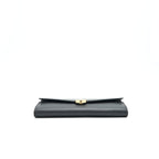 FENDI GRAINED CALFSKIN WALLET WITH CHAIN BLACK GHW