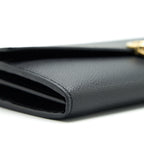 FENDI GRAINED CALFSKIN WALLET WITH CHAIN BLACK GHW
