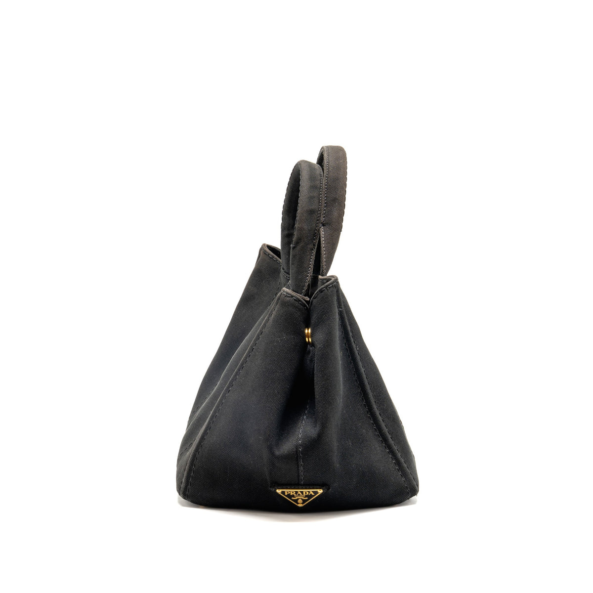 Prada vintage tote bag denim black GHW