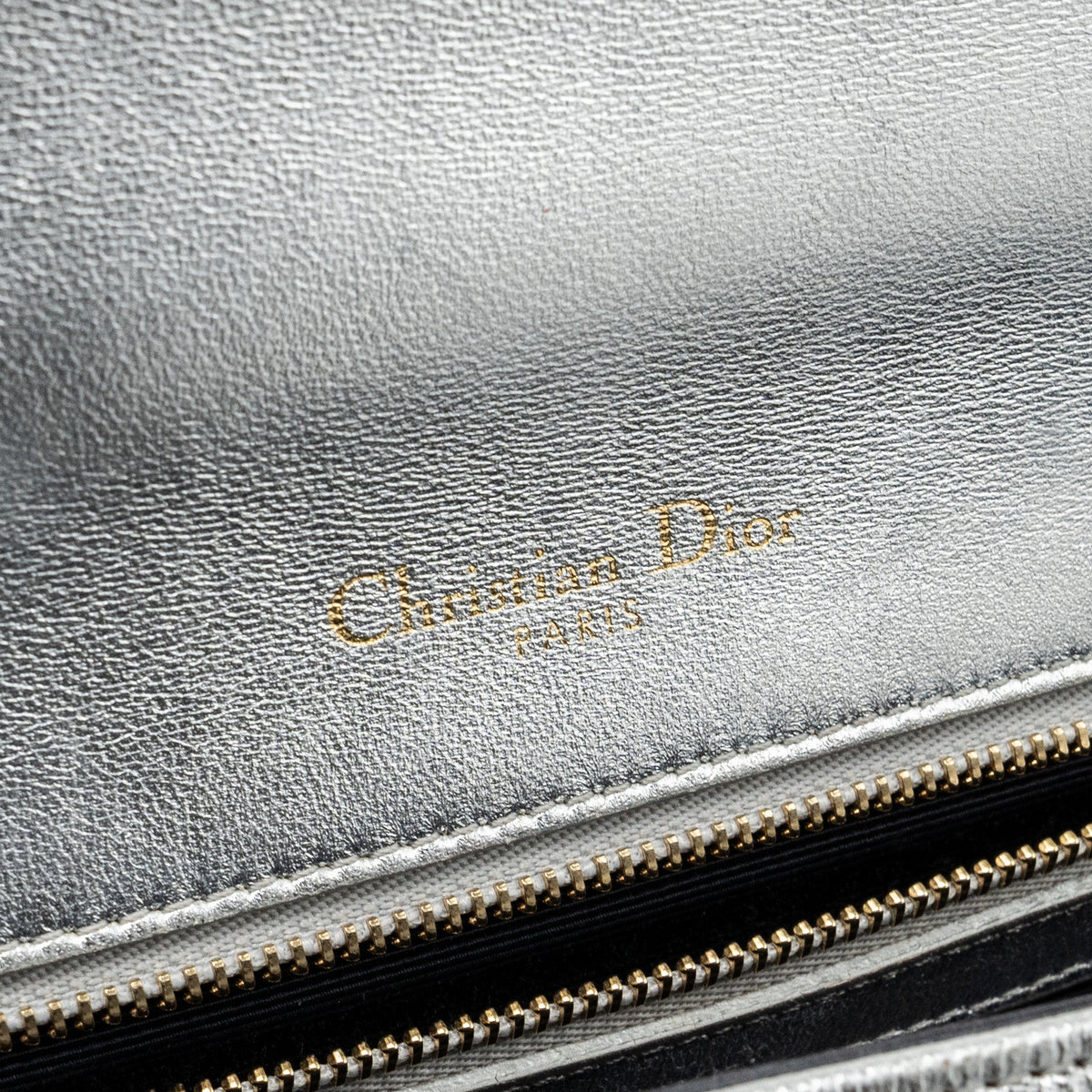 DIOR DIORAMA BAG GOATSKIN METALLIC SILVER LGHW