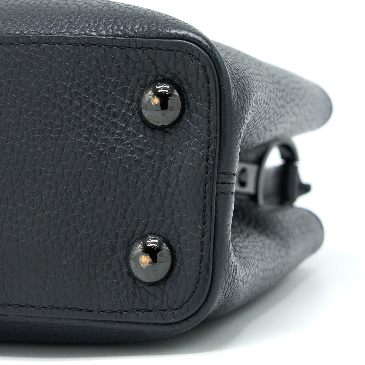 LOUIS VUITTON CAPUCINES BB TAURILLON SO BLACK WITH BLACK HARDWARE