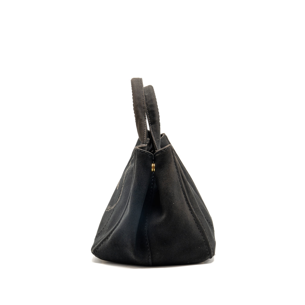 Prada vintage tote bag denim black GHW