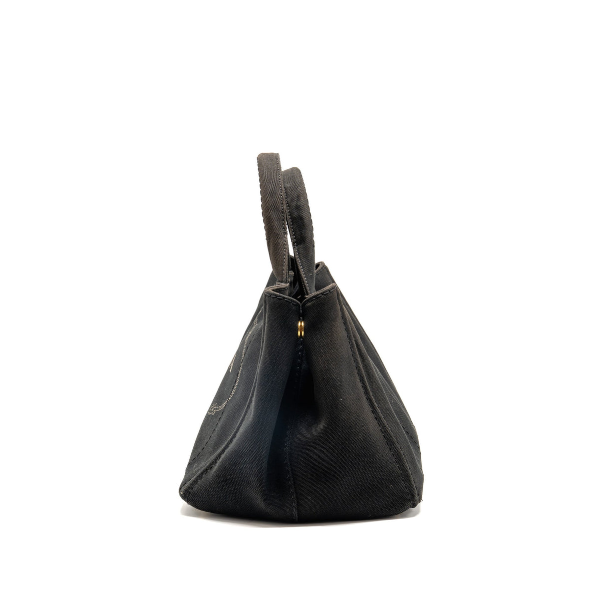 Prada vintage tote bag denim black GHW
