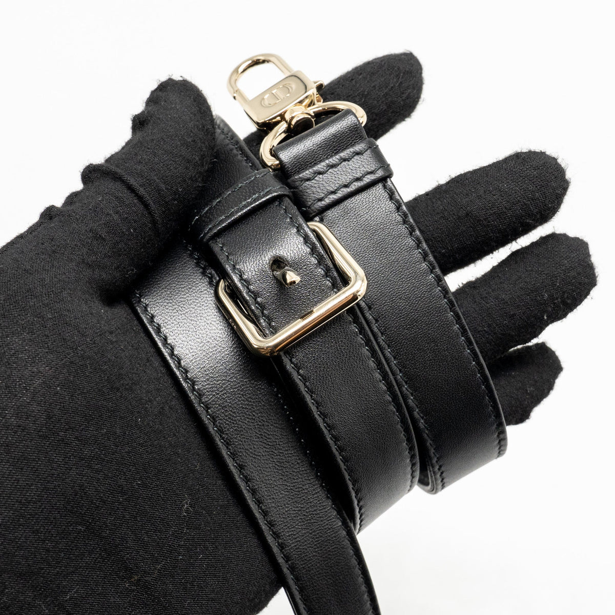 DIOR SMALL LADY D-JOY BAG CANNAGE LAMBSKIN BLACK LGHW