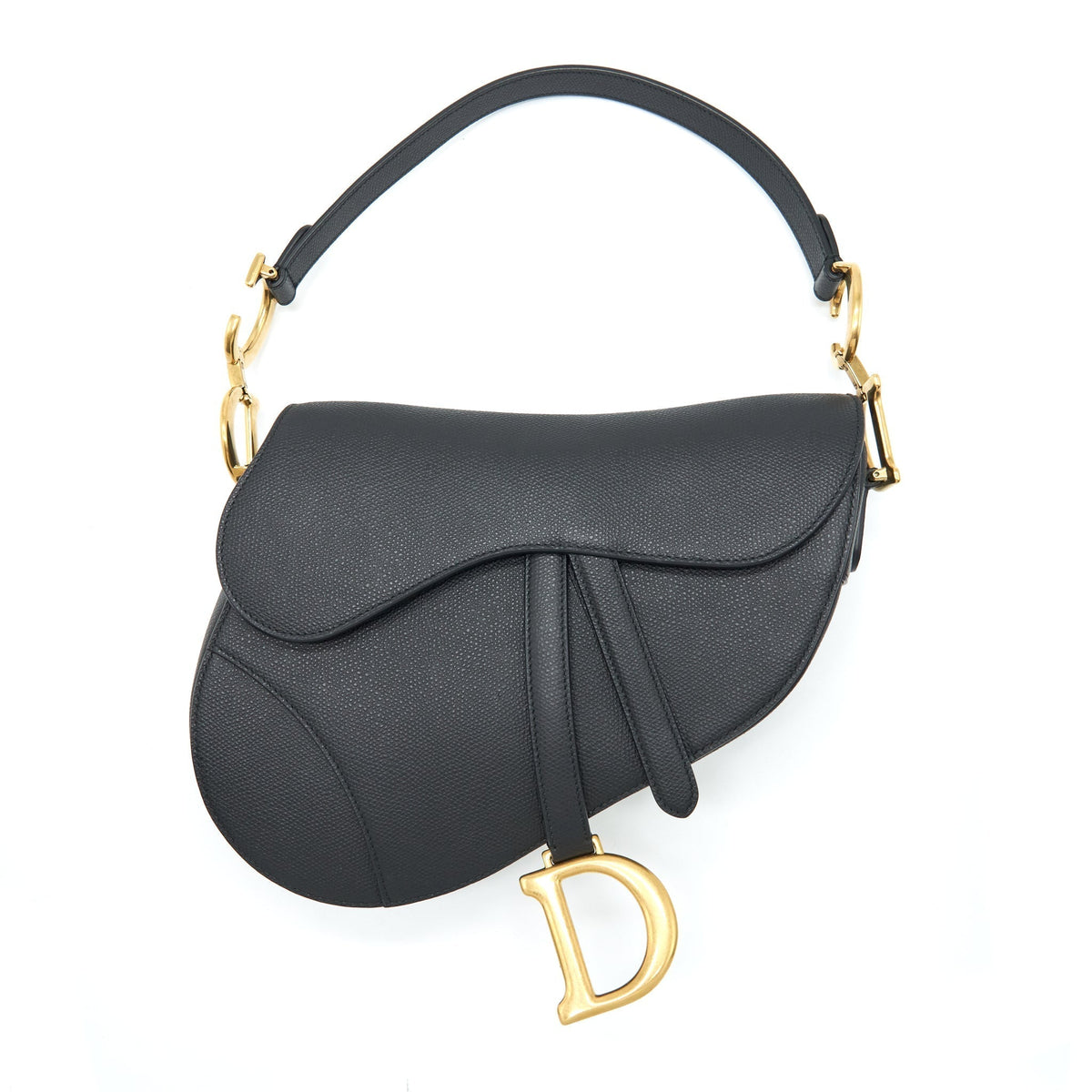 DIOR MEDIUM SADDLE BAG GRAINED CALFSKIN BLACK GHW