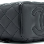 CHANEL LEATHER CHAIN TOP HANDLE LONG VANITY LAMBSKIN BLACK GHW