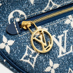 LOUIS VUITTON HALF-MOON LOOP BAGUETTE BAG DENIM BLUE GHW