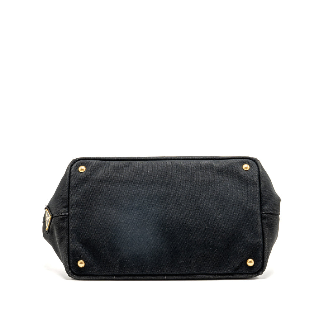 Prada vintage tote bag denim black GHW