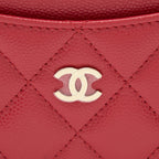 CHANEL CLASSIC CARD HOLDER CAVIAR RED WITH SHW