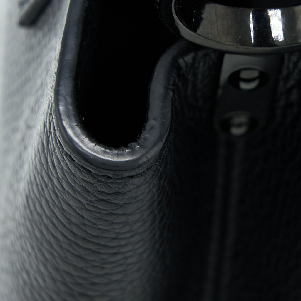 LOUIS VUITTON CAPUCINES BB TAURILLON SO BLACK WITH BLACK HARDWARE