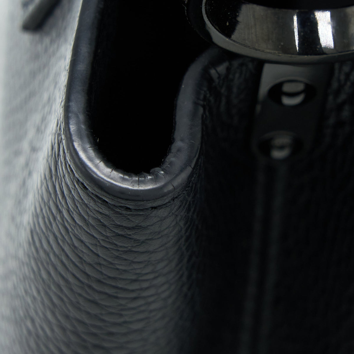 LOUIS VUITTON CAPUCINES BB TAURILLON SO BLACK WITH BLACK HARDWARE