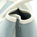 HERMES GARDEN PARTY 36 LEATHER/CANVAS LIGHT BLUE/BLANC SHW