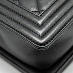 CHANEL NEW MEDIUM BOY BAG CAVIAR SO BLACK
