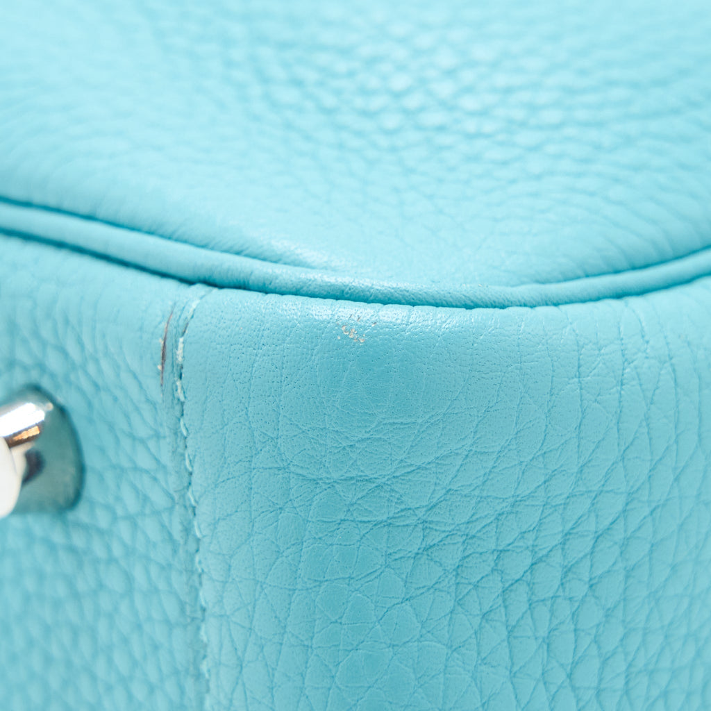 Hermes Lindy 30 Clemence 3Z Blue Saint Cyr SHW