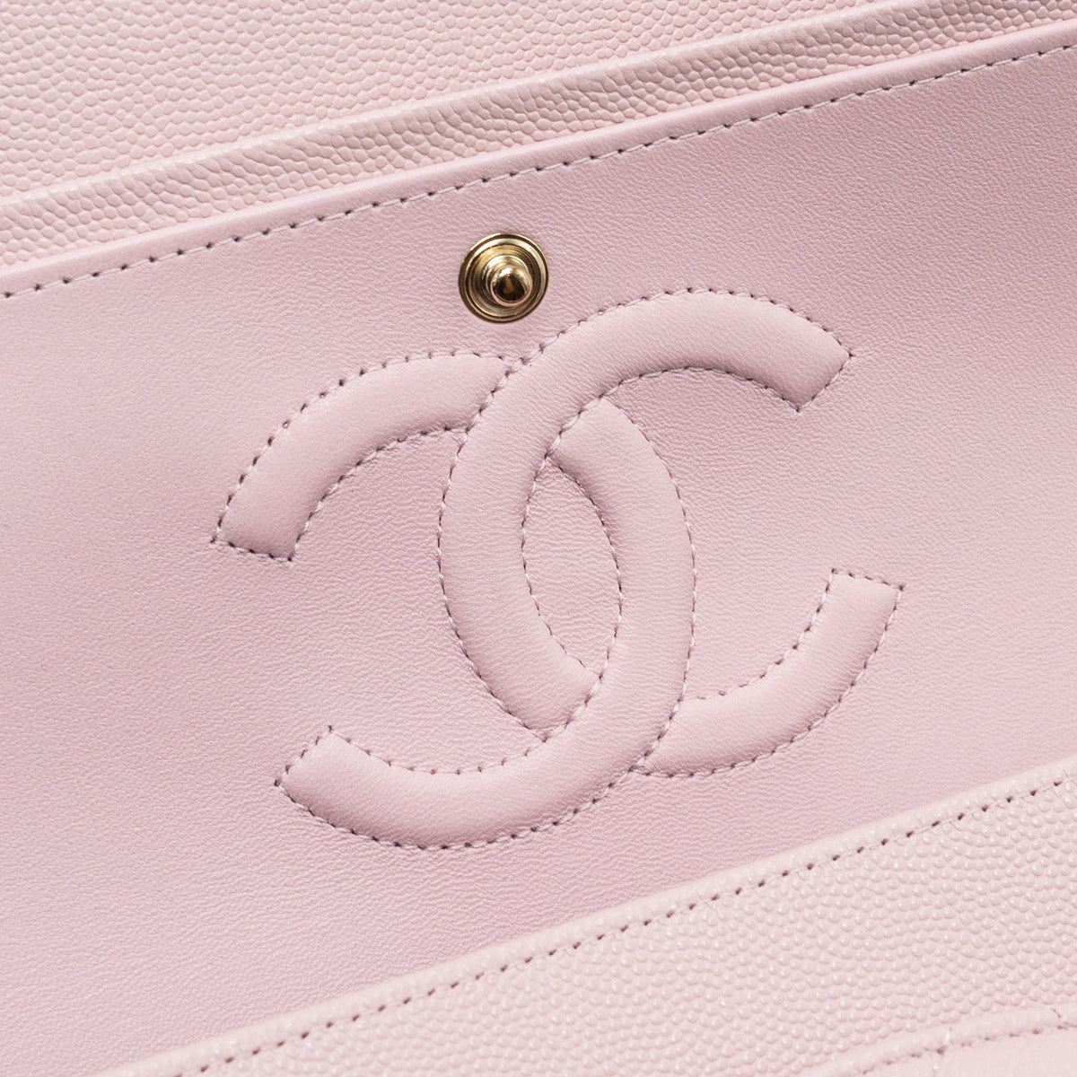 CHANEL 21S MEDIUM CLASSIC DOUBLE FLAP BAG CAVIAR LIGHT PINK LGWH