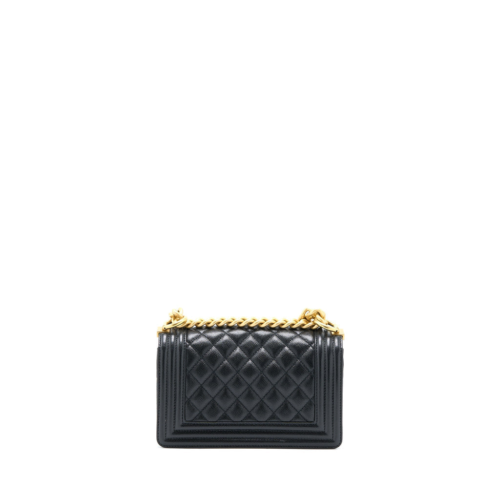 CHANEL SMALL BOY BAG CAVIAR BLACK GHW