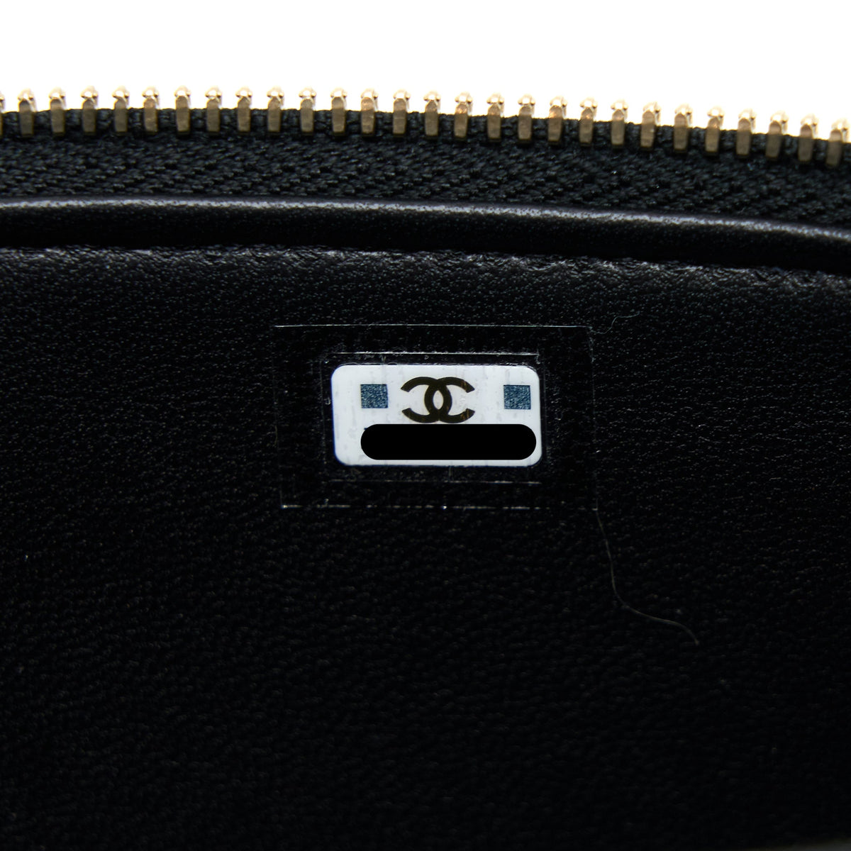 CHANEL LEATHER CHAIN TOP HANDLE LONG VANITY LAMBSKIN BLACK GHW