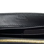 FENDI GRAINED CALFSKIN WALLET WITH CHAIN BLACK GHW