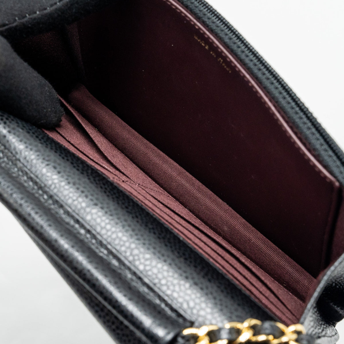 CHANEL CLASSIC WALLET ON CHAIN CAVIAR BLACK GHW