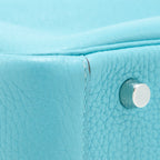 Hermes Lindy 30 Clemence 3Z Blue Saint Cyr SHW