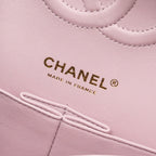 CHANEL 21S MEDIUM CLASSIC DOUBLE FLAP BAG CAVIAR LIGHT PINK LGWH