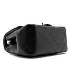 CHANEL MINI SQUARE FLAP BAG LAMBSKIN BLACK SHW (MICROCHIP)