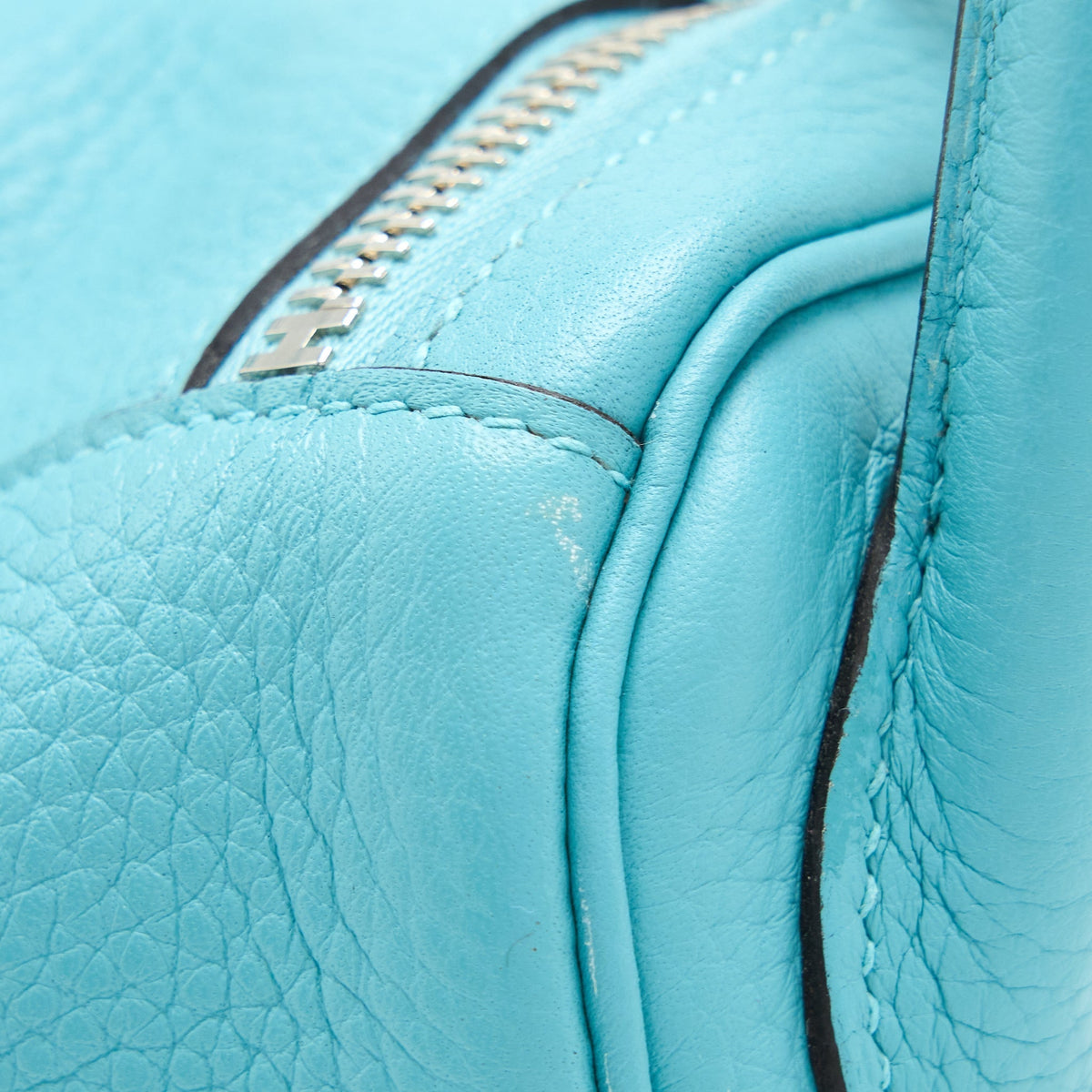 Hermes Lindy 30 Clemence 3Z Blue Saint Cyr SHW