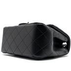 CHANEL MINI SQUARE FLAP BAG LAMBSKIN BLACK SHW (MICROCHIP)