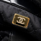 CHANEL MINI 22 BAG SHINY CALFSKIN BLACK GHW (MICROCHIP)