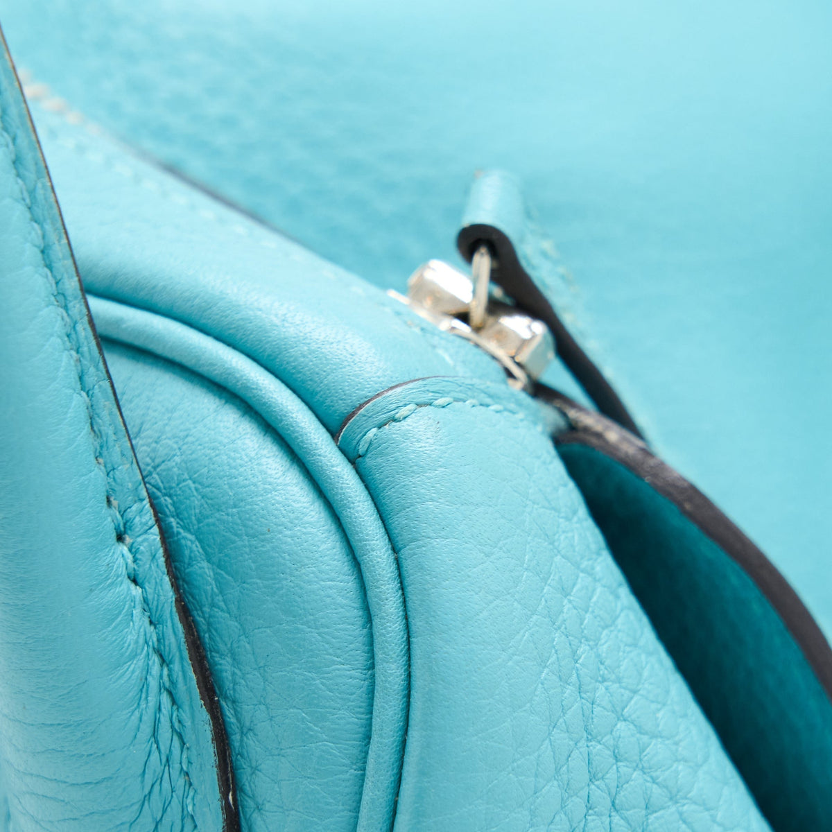 Hermes Lindy 30 Clemence 3Z Blue Saint Cyr SHW