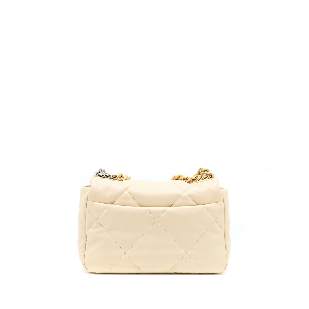 CHANEL SMALL 19 BAG GOATSKIN BEIGE WITH MULTICOLOUR HARDWARE