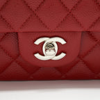 CHANEL CLASSIC DOUBLE FLAP BAG CAVIAR RED SHW
