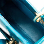 Dior mini lady dior shiny crocodile niloticus blue with crystal LGHW
