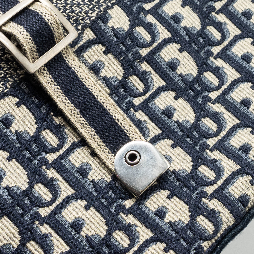 DIOR DIORCAMP MESSENGER BAG BLUE OBLIQUE EMBROIDERY SHW