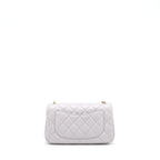 CHANEL PEARL CRUSH MINI RECTANGULAR LAMBSKIN GREY BRUSHED GHW (MICROCHIP)