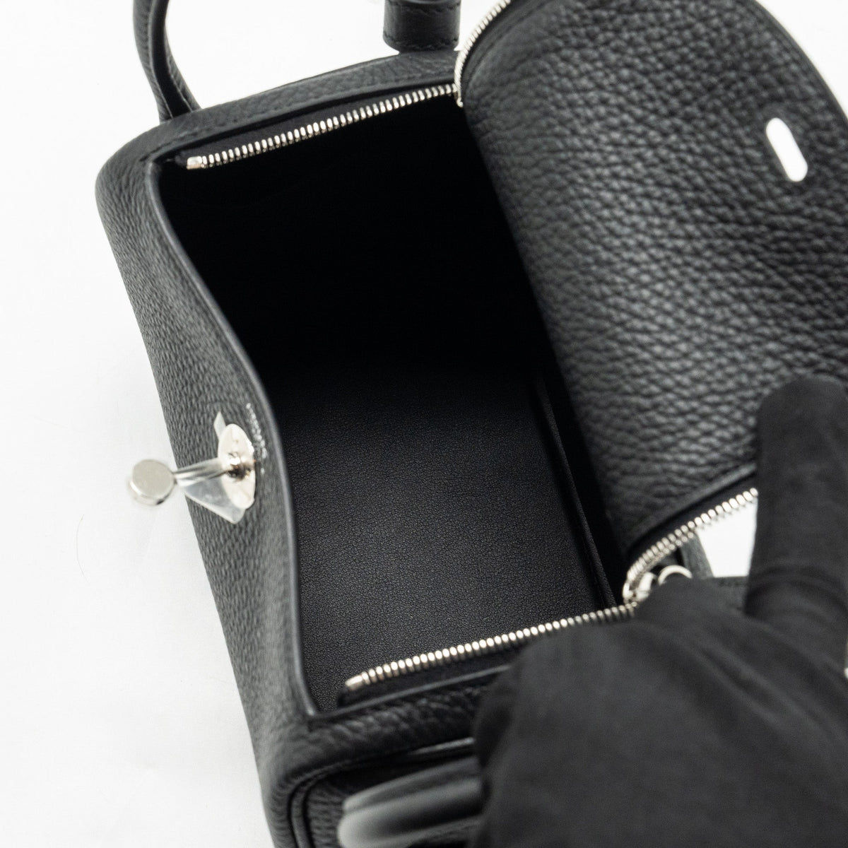 HERMES MINI LINDY CLEMENCE BLACK SHW