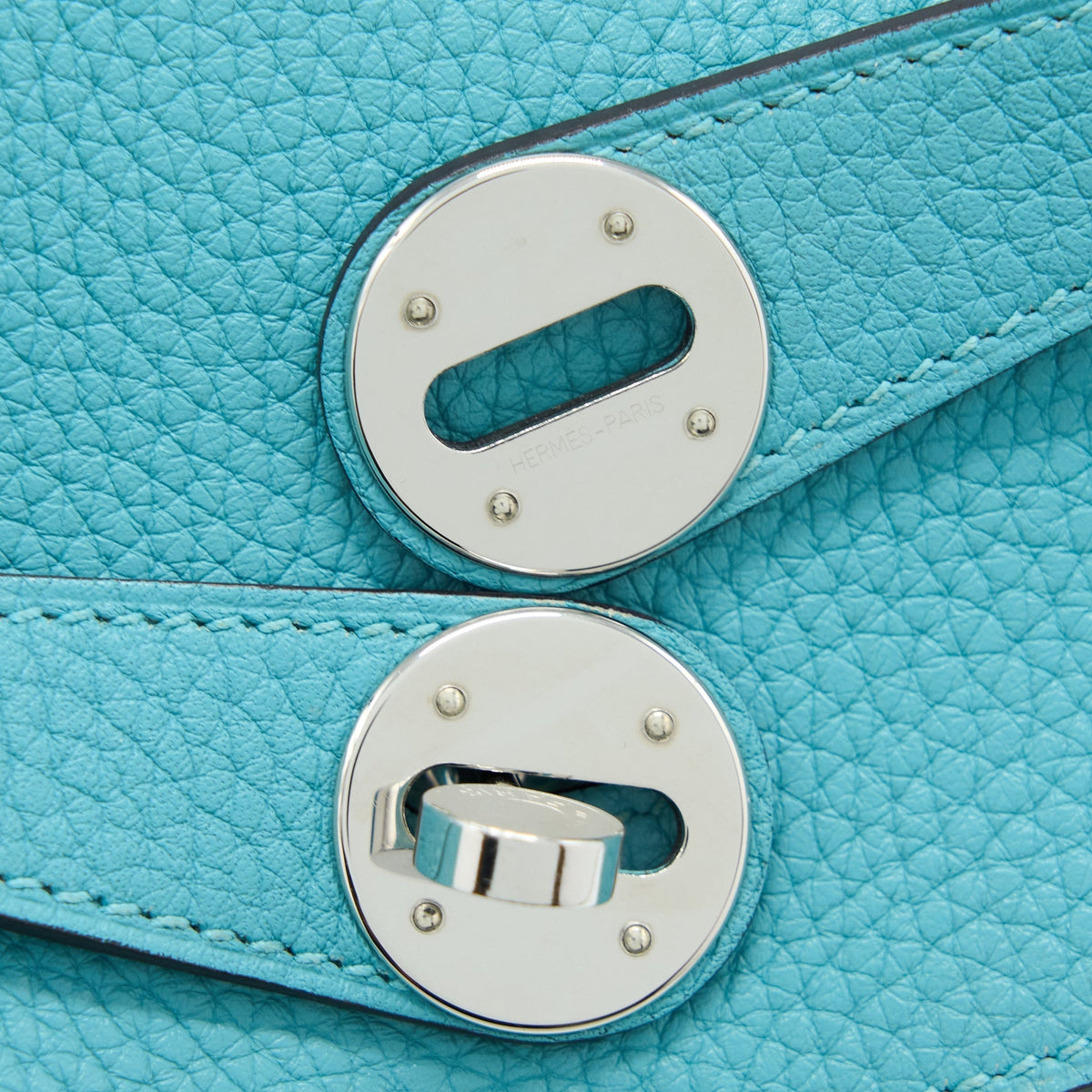Hermes Lindy 30 Clemence 3Z Blue Saint Cyr SHW
