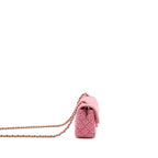 Chanel classic mini rectangular flap bag tweed pink LGHW (microchip)