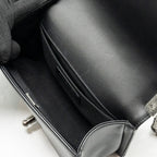 CHANEL SMALL BOY BAG CALFSKIN BLACK RUTHENIUM HARDWARE (MICROCHIP)