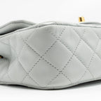CHANEL PEARL CRUSH MINI RECTANGULAR FLAP BAG LAMBSKIN GREY GHW (MICROCHIP)