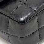 CHANEL CAMELLIA MINI FLAP SHOULDER BAG LAMBSKIN BLACK GHW