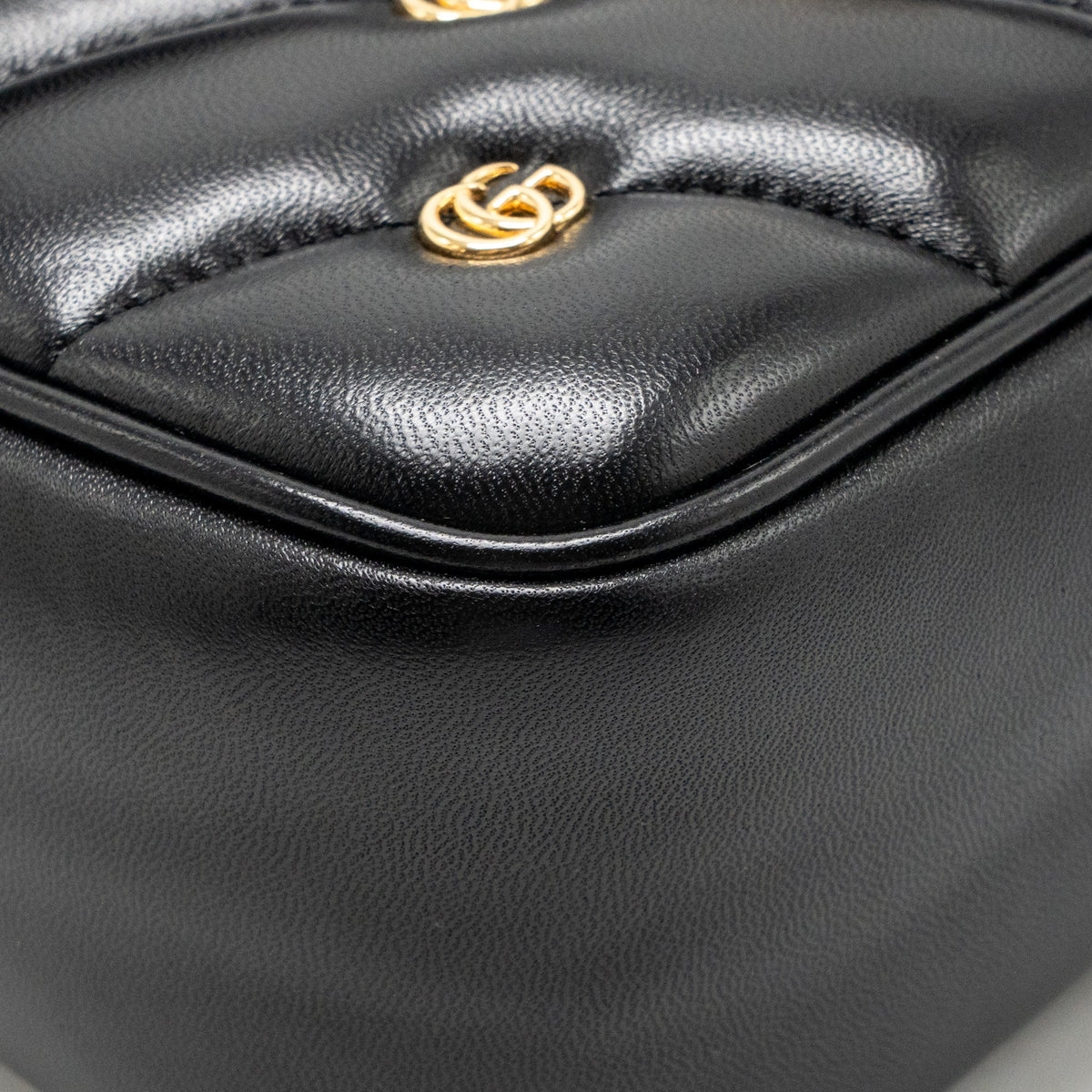 Gucci medium GG marmont studded matelasse shoulder bag lambskin black GHW