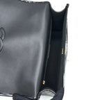 CHANEL 22K LARGE BACKPACK PATENT BLACK BRUSHED GHW (MICROCHIP)