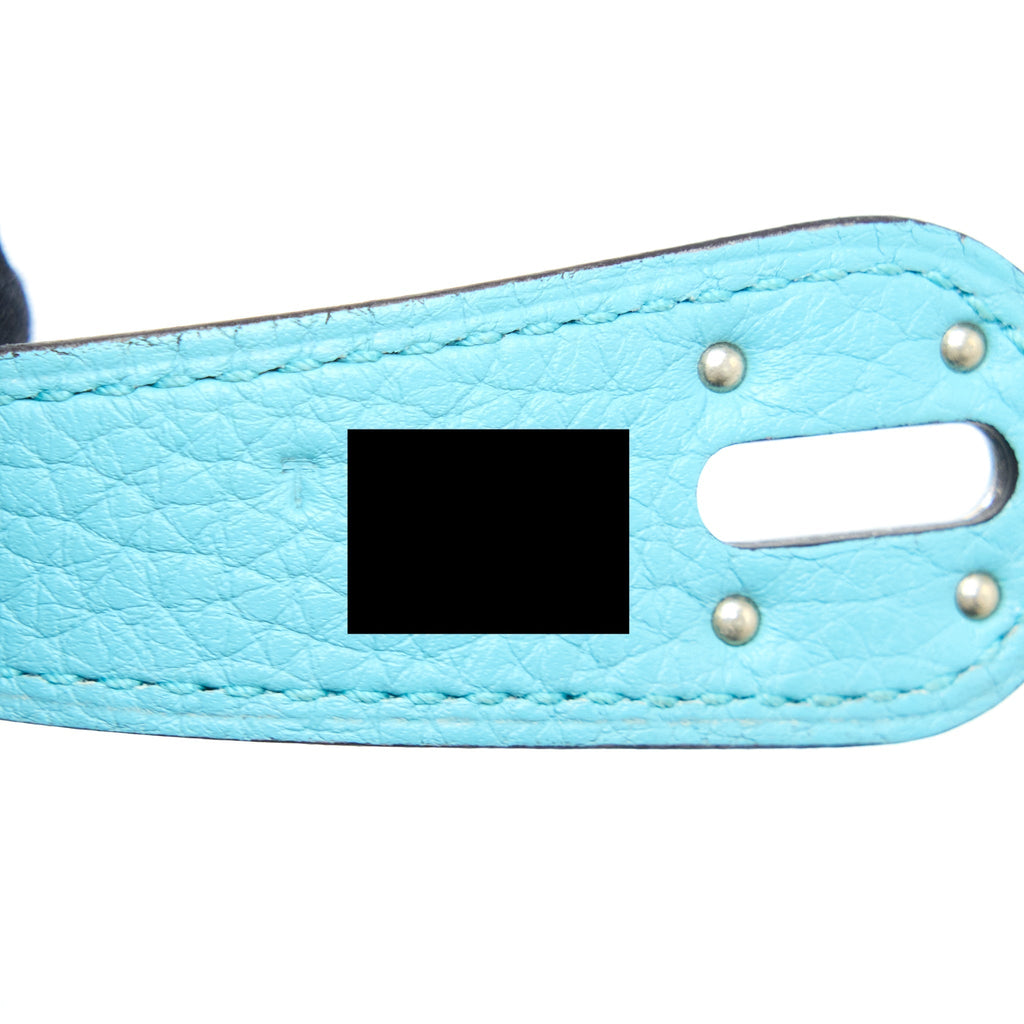 Hermes Lindy 30 Clemence 3Z Blue Saint Cyr SHW