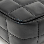 CHANEL CAMELLIA MINI FLAP SHOULDER BAG LAMBSKIN BLACK GHW