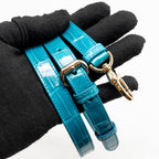 Dior mini lady dior shiny crocodile niloticus blue with crystal LGHW