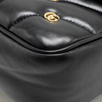 Gucci medium GG marmont studded matelasse shoulder bag lambskin black GHW