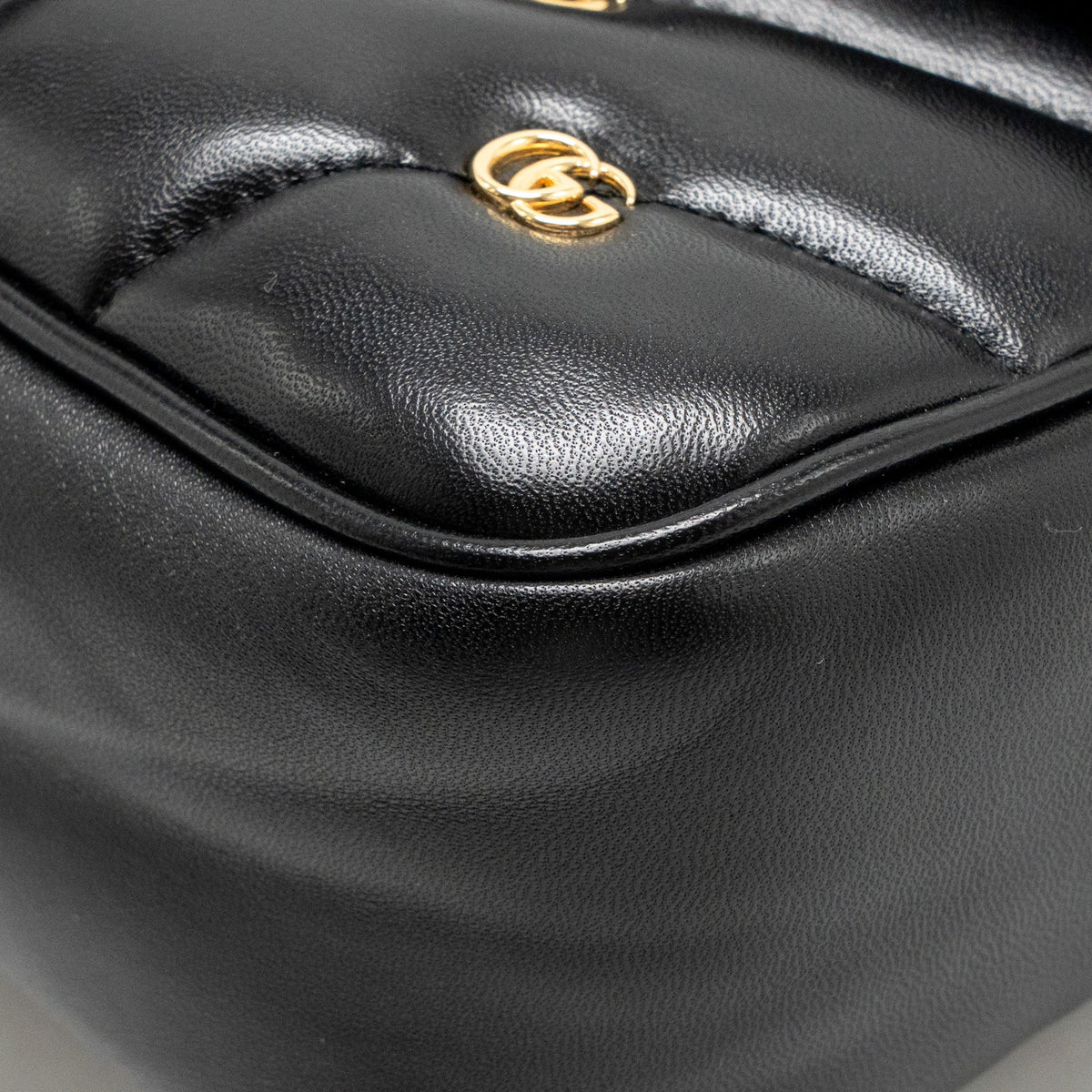 Gucci medium GG marmont studded matelasse shoulder bag lambskin black GHW