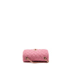 Chanel classic mini rectangular flap bag tweed pink LGHW (microchip)