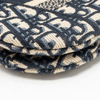 DIOR MEDIUM SADDLE BAG OBLIQUE EMBROIDERY CANVAS BLUE GHW